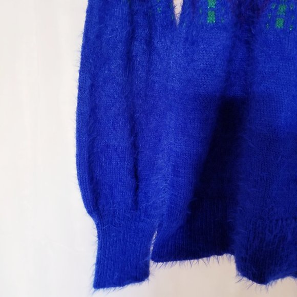 Time and Tru Fair Isle Sweater Blue Multi 80's/90's NWT - Picture 15 of 15